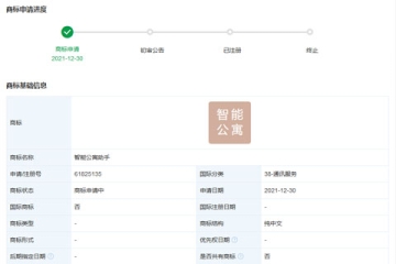 小米科技有限責(zé)任公司申請(qǐng)注冊“智能公寓助手”商標(biāo)