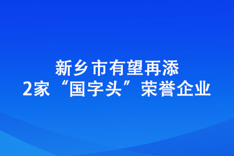 新鄉(xiāng)市有望再添2家“國字頭”榮譽企業(yè)