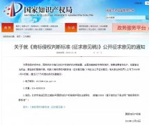 剛剛！國知局發(fā)布《商標(biāo)侵權(quán)判斷標(biāo)準(zhǔn) (征求意見稿)》全文